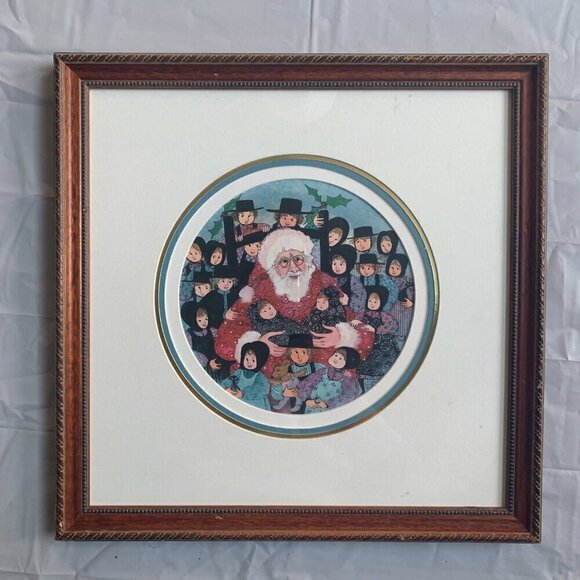 P Buckley Moss Lithograph Santa's Friends Signed Numbered Framed - Picture 1 of 5